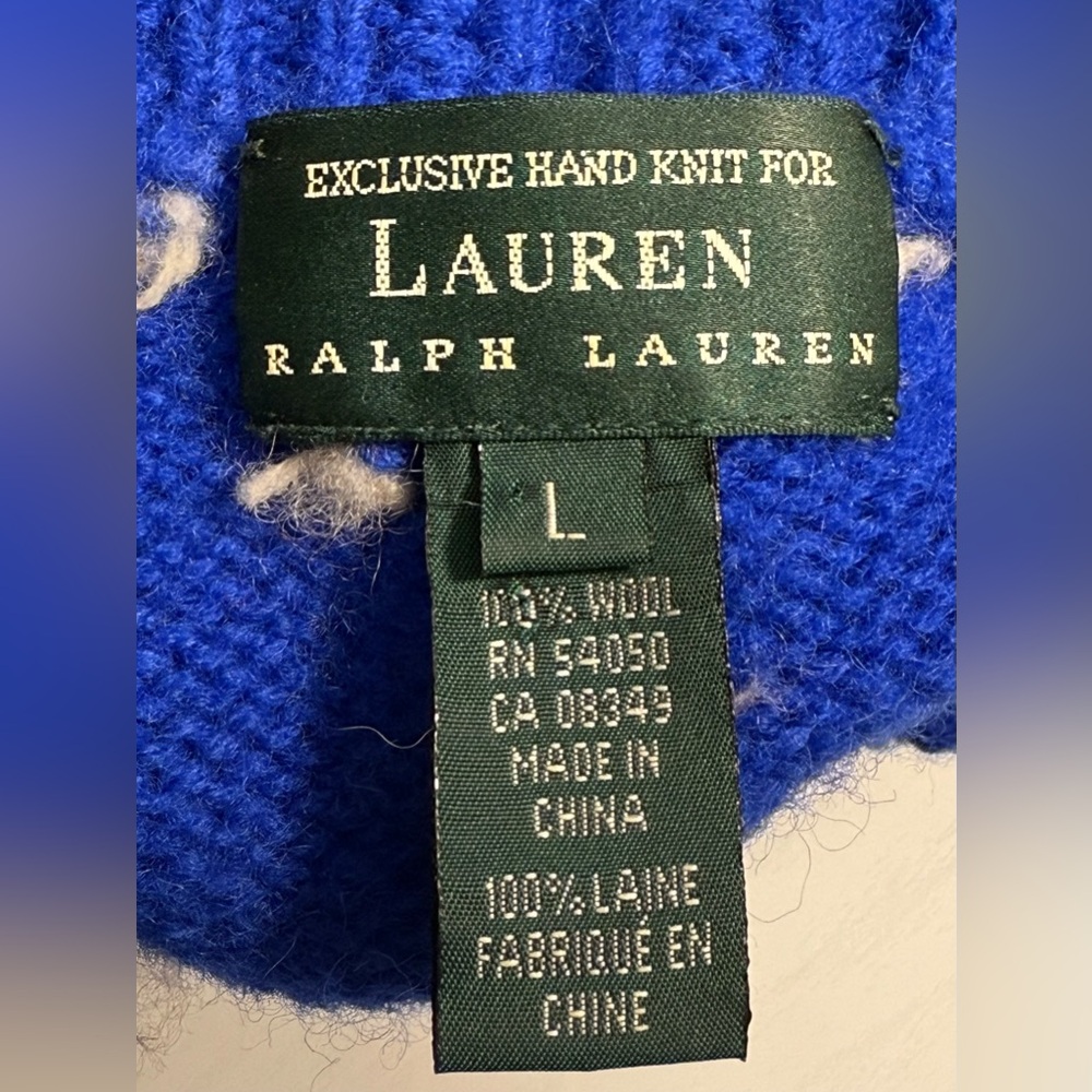 Vintage Lauren Ralph Lauren Hand Knit Wool Sweater - Picture 13 of 14